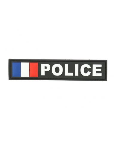 BANDE PATRO PVC POLICE FOND NOIR LETTRES BLANCHES DRAPEAU FRANCE