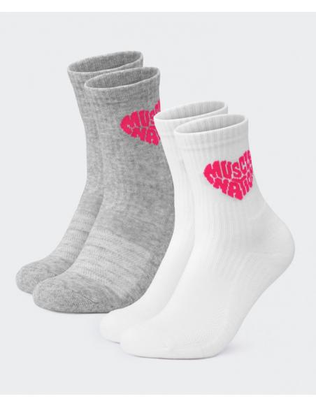 CHAUSSETTES MI-MOLLET POUR FEMME LOT DE 2 MUSCLE NATION