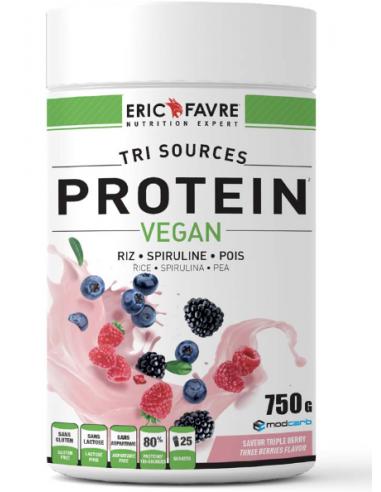 Protéines végétales tri-source, Protein Vegan Fruits rouges 750Gr