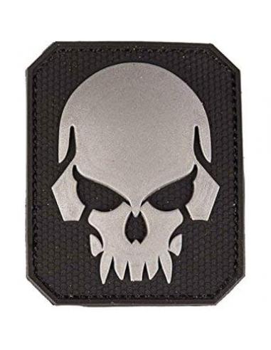 PATCH PVC 3D TETE DE MORT NOIR